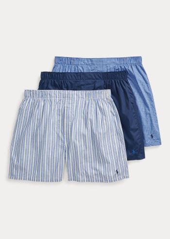 Ralph Lauren Classic Fit Boxerské 3-Pack Blankyt Proužek | weQtd3CM
