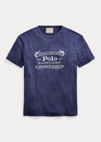 Ralph Lauren Classic Fit Graphic T-Shirt Tmavě Blankyt | rRggwzZW