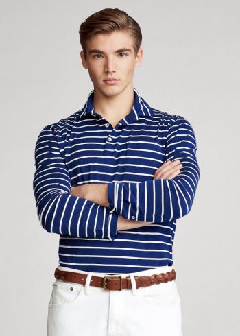 Ralph Lauren Classic Fit Jersey Polo Shirt Královská Modrá Blankyt Bílé | BeIqKZ6d