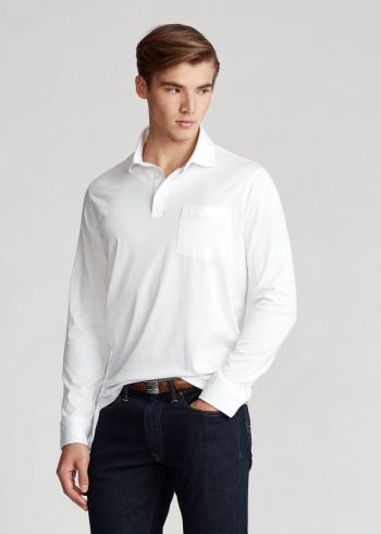 Ralph Lauren Classic Fit Jersey Polo Shirt Bílé | kUJIdYgt