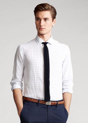 Ralph Lauren Classic Fit Linen Shirt Bílé Blankyt | E3rI1kuE