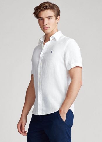 Ralph Lauren Classic Fit Linen Shirt Bílé | QPgqgyGp