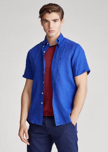 Ralph Lauren Classic Fit Linen Shirt Královská Modrá Blankyt | eHQtxRp4