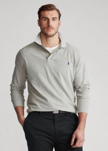 Ralph Lauren Classic Fit Long-Sleeve Polo Šedé | Clt04Fhy