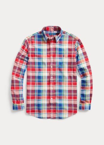 Ralph Lauren Classic Fit Madras Shirt Červené Blankyt Viacfarebný | ocSFepSb