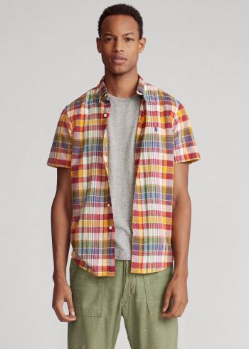 Ralph Lauren Classic Fit Madras Shirt Žluté Červené Viacfarebný | dzOGpWVc