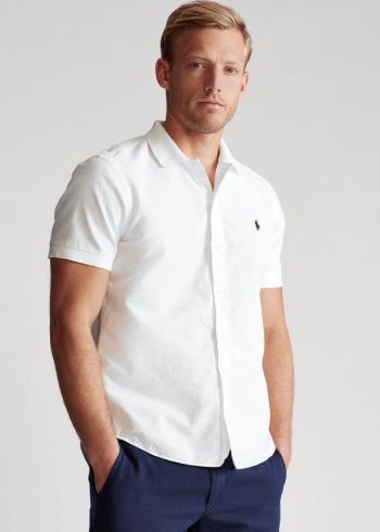 Ralph Lauren Classic Fit Polo-Collar Oxford Bílé | Y1sLGq2t