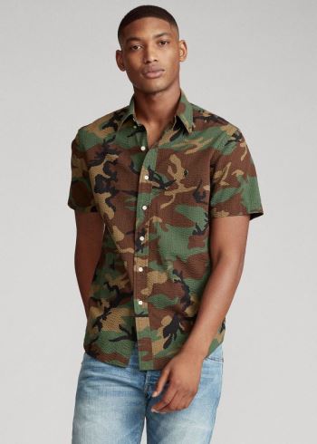 Ralph Lauren Classic Fit Seersucker Shirt Maskáčové | buKBsZoY