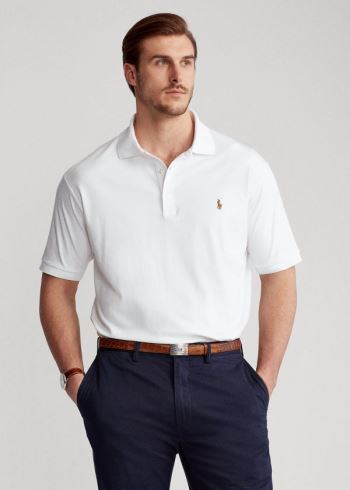 Ralph Lauren Classic Fit Soft Bavlněné Polo Bílé | 1QOi2mF3