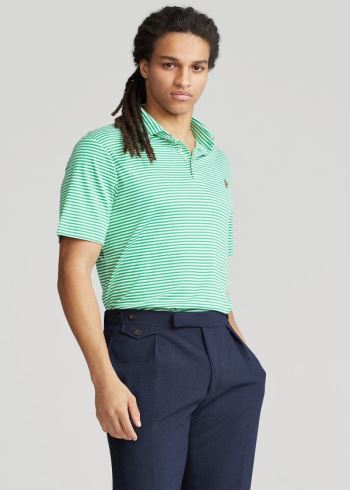 Ralph Lauren Classic Fit Soft Bavlněné Polo Zelene Bílé | BJXLemGa