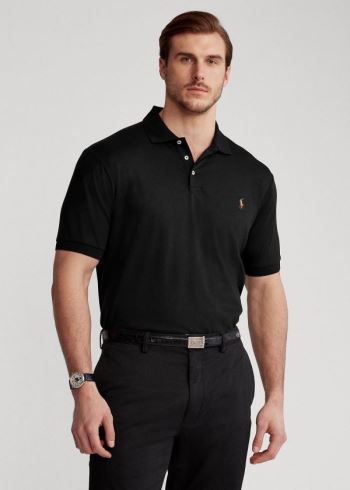 Ralph Lauren Classic Fit Soft Bavlněné Polo Černé | W7dOBIpg