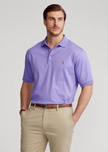 Ralph Lauren Classic Fit Soft Bavlněné Polo Fialové | eToTVS4e