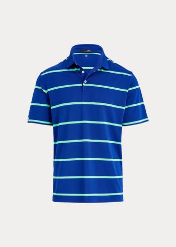 Ralph Lauren Classic Fit Tech Piqué Polo Královská Modrá Blankyt Zelene Proužek | 0ytIxpIZ
