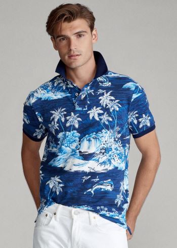 Ralph Lauren Classic Fit Tropical Mesh Polo Blankyt Viacfarebný | hN1YOzLj