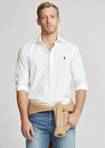 Ralph Lauren Classic Fit Twill Shirt Bílé | ng6rh8Gq