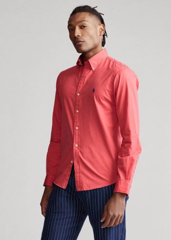 Ralph Lauren Classic Fit Twill Shirt Světle Červené | 8zTRZqty