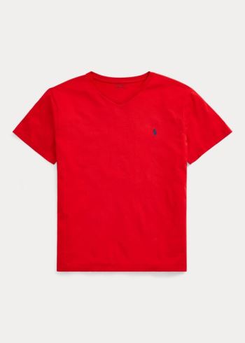 Ralph Lauren Classic Fit V-Neck T-Shirt Červené | xHr86eKf