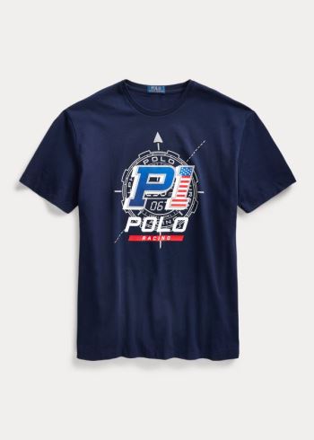 Ralph Lauren Classic Fit Závodní T-Shirt Tmavě Blankyt | riJBPepr