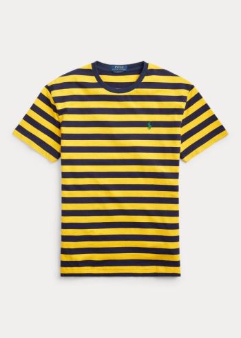 Ralph Lauren Classic Striped Jersey T-Shirt Žluté Tmavě Blankyt | 3QXWWnb5