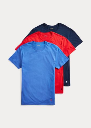 Ralph Lauren Classic Wicking Crew 3-Pack Tmavě Blankyt Červené Královská Modrá Blankyt | fd90SLr8