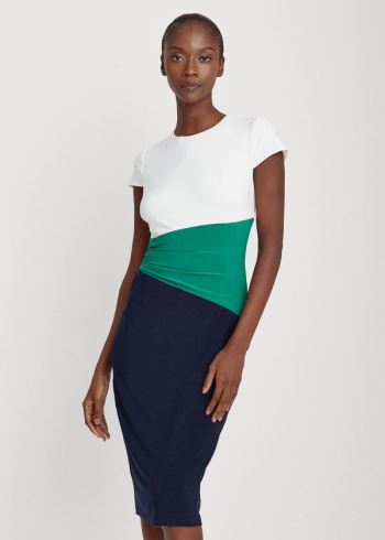 Ralph Lauren Color-Blocked Jersey Šaty Světle Tmavě Blankyt | POpEDgQt