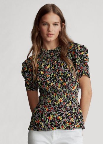Ralph Lauren Crepe Peplum Blouse Viacfarebný | F6mtJR5v