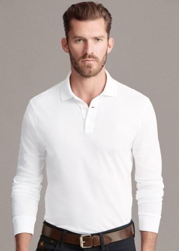 Ralph Lauren Custom Fit PiquÃ© Polo Shirt Bílé | zLXLSMpi
