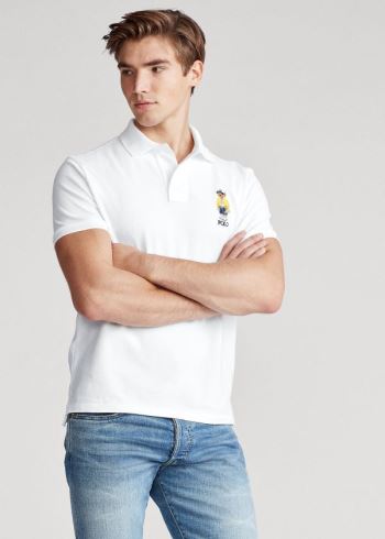 Ralph Lauren Custom Slim CP-93 Bear Polo Bílé | TeO9yNM2