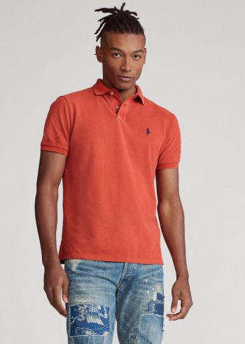 Ralph Lauren Custom Slim Distressed Polo Červené Viacfarebný | 1x57sKxf