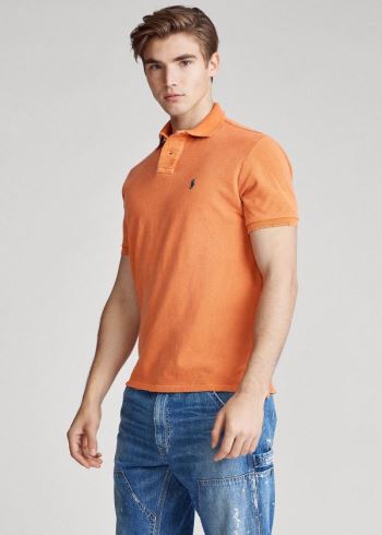 Ralph Lauren Custom Slim Distressed Polo Oranžové | vtstEY2G