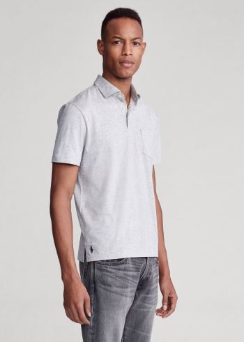 Ralph Lauren Custom Slim Fit Jersey Polo Šedé | jrgmcvh2