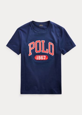 Ralph Lauren Custom Slim Fit Logo T-Shirt Tmavě Blankyt | UC1nrrre