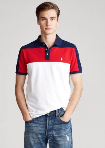 Ralph Lauren Custom Slim Fit Mesh Polo Bílé Viacfarebný | FHvkAJ1k