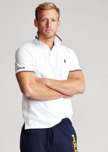 Ralph Lauren Custom Slim Fit Mesh Polo Bílé | ePqXWYQo