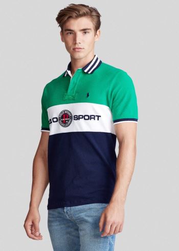 Ralph Lauren Custom Slim Fit Mesh Polo Zelene Viacfarebný | SRhIIZob