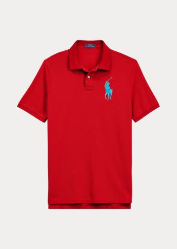 Ralph Lauren Custom Slim Fit Mesh Polo Červené | hrb5EUsJ