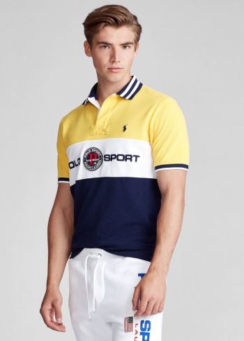 Ralph Lauren Custom Slim Fit Mesh Polo Žluté Viacfarebný | 9JWEJllo