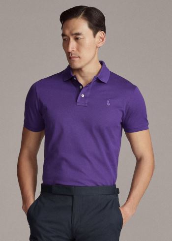 Ralph Lauren Custom Slim Fit Piqué Polo Světle Fialové | Sebw23E8