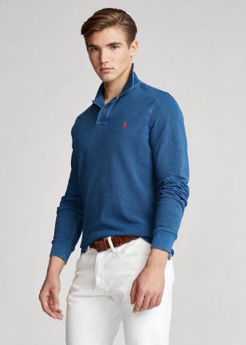 Ralph Lauren Custom Slim Indigo Mesh Polo Indigo | J48Me2ml