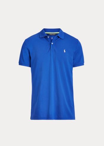 Ralph Lauren Custom Slim Performance Polo Královská Modrá Blankyt | hrodxg24