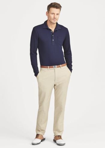 Ralph Lauren Custom Slim Performance Polo Tmavě Blankyt | rbC8JUg6