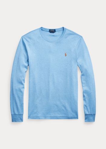 Ralph Lauren Custom Slim Soft Bavlněné Tee Královská Modrá Blankyt | 7XcLdqQs