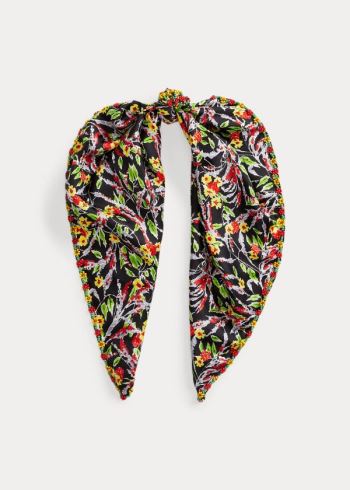 Ralph Lauren Daisy Silk Scarf Černé Viacfarebný | XpyVcPDp