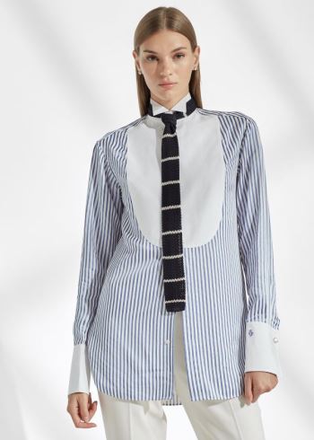 Ralph Lauren Damien Striped Satin Shirt Světle Blankyt Bílé | FUTRho7l