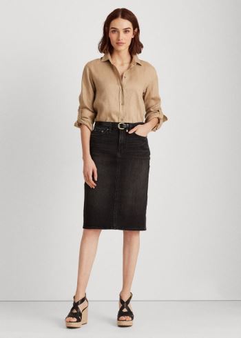 Ralph Lauren Denim Skirt Černé Blankyt Světle Modré | pr1kDq9n