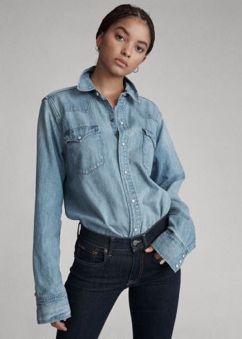Ralph Lauren Denim Western Shirt Indigo | FlKEFsLS