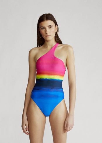 Ralph Lauren Dip-Dyed One-Shoulder Swimsuit Viacfarebný | kYXK16ge