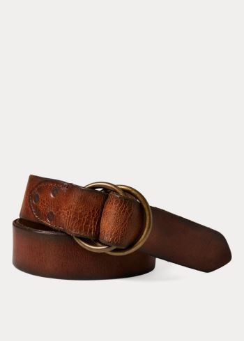 Ralph Lauren Distressed Læder Belt Hnědé | UxtQhpdM