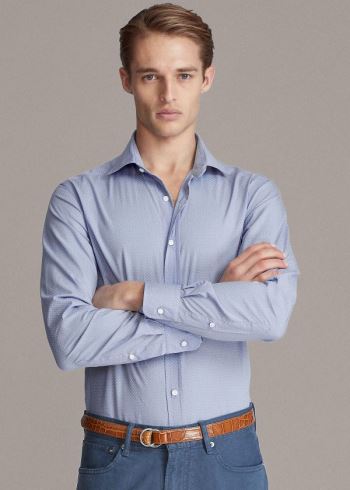 Ralph Lauren Dot-Print Shirt Světle Blankyt Bílé | Xb2bwmVk