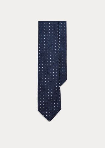 Ralph Lauren Dot Silk Repp Narrow Tie Tmavě Blankyt | hylbfMx9